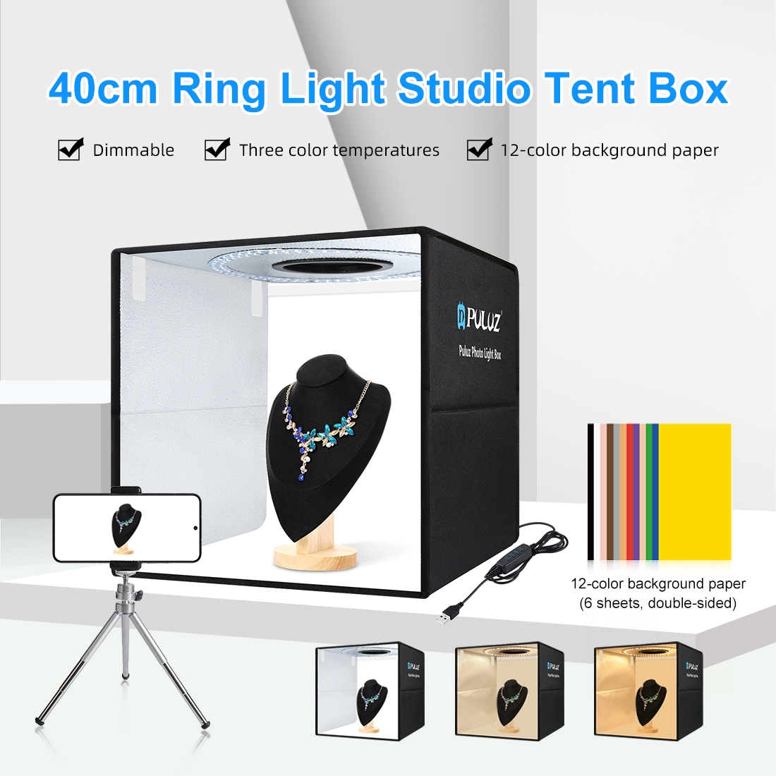 Photography Lighting Case - PULUZ 40cm Ring Light Lipat Portabel