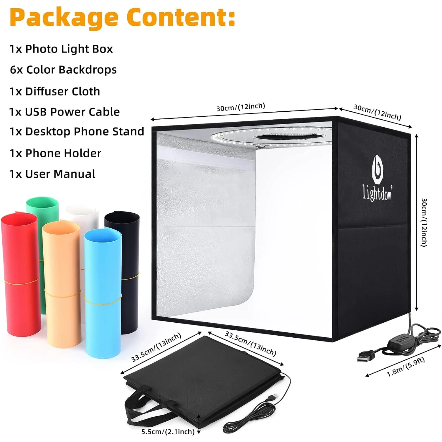 Photography Lighting Case - Lightdow Kit kotak lampu Studio foto,