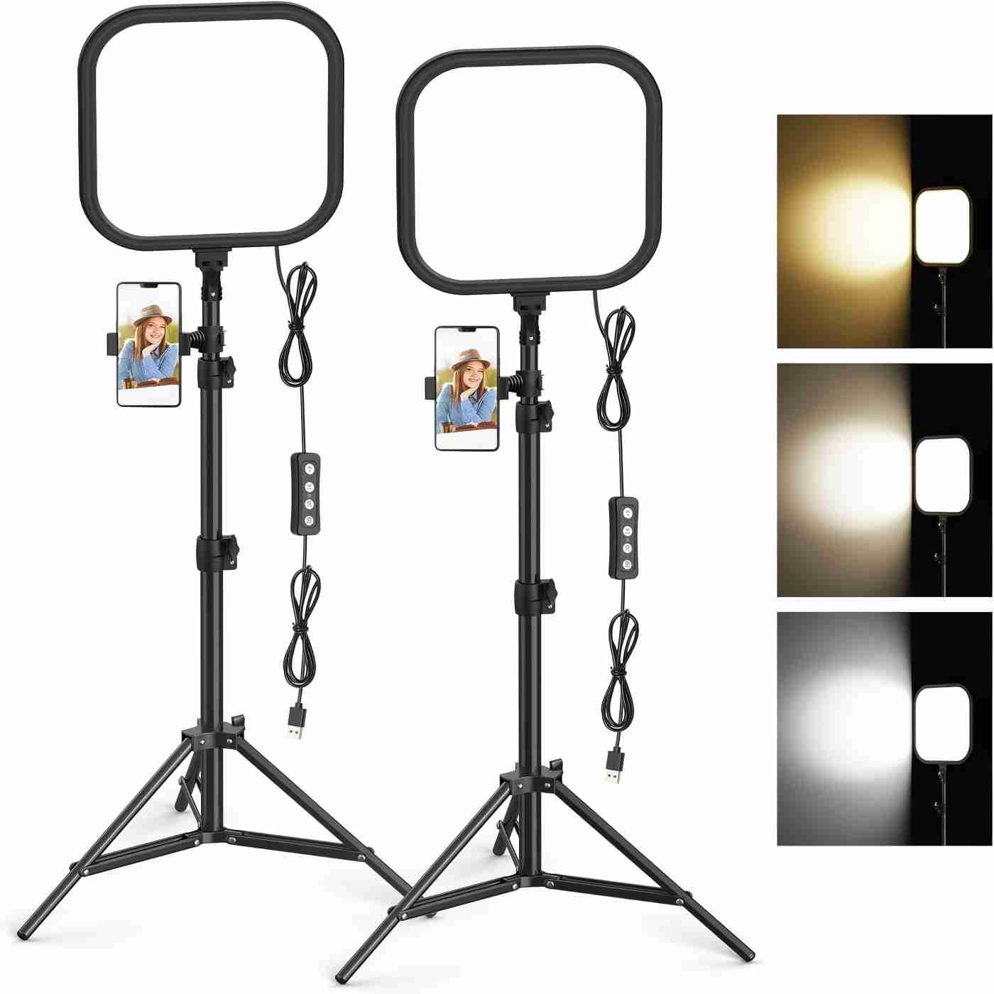 Altson Photography Video Lighting Kit - 2 Paket Lampu Video LED 15W