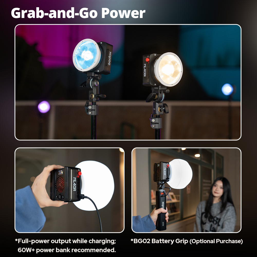Photography Lighting Placement - Godox ML40Bi 40W Lampu Video LED