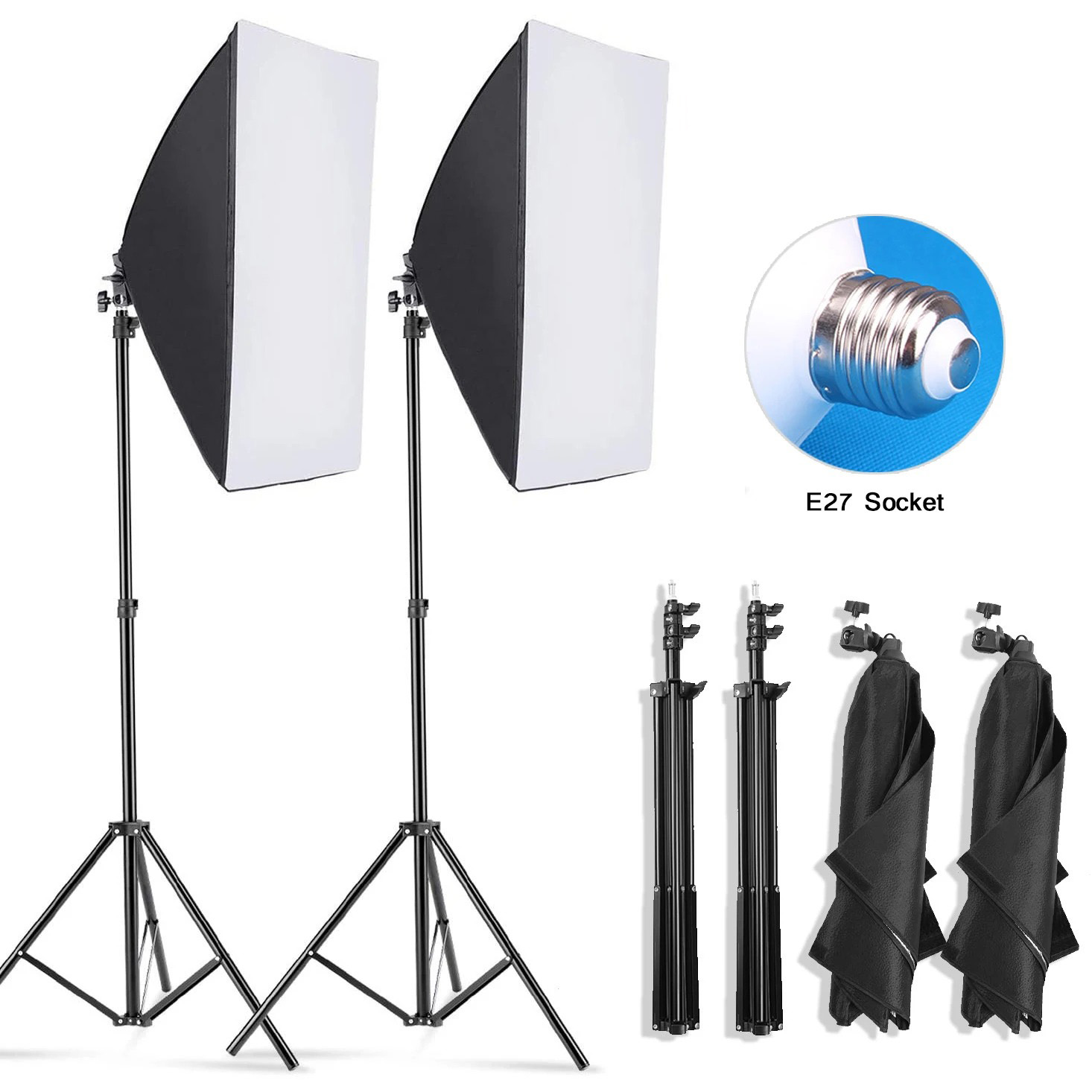 Photography Lighting Box - Softbox Pencahayaan Fotografi Profesional dengan Tripod,