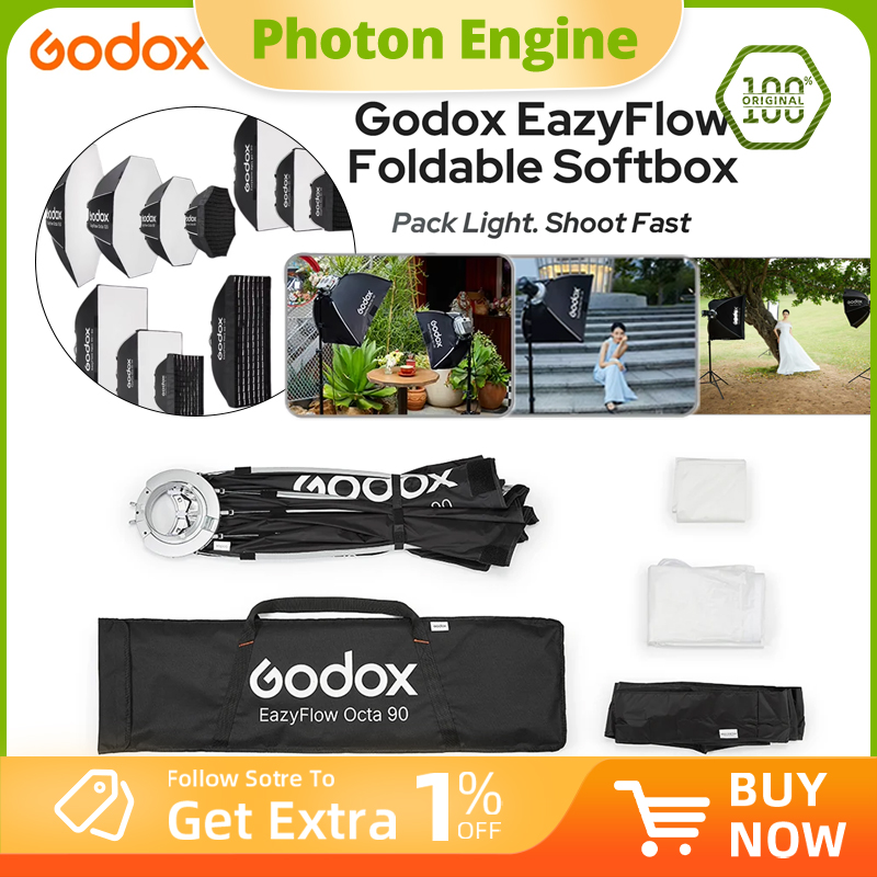 Photography Lighting Handheld - Godox EazyFlow seri Softbox Lipat dengan