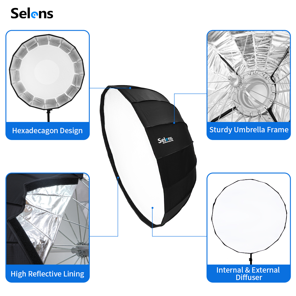 Selens Diffuser Reflektor Para - Photography Lighting Beauty Dish ulasan dan harga