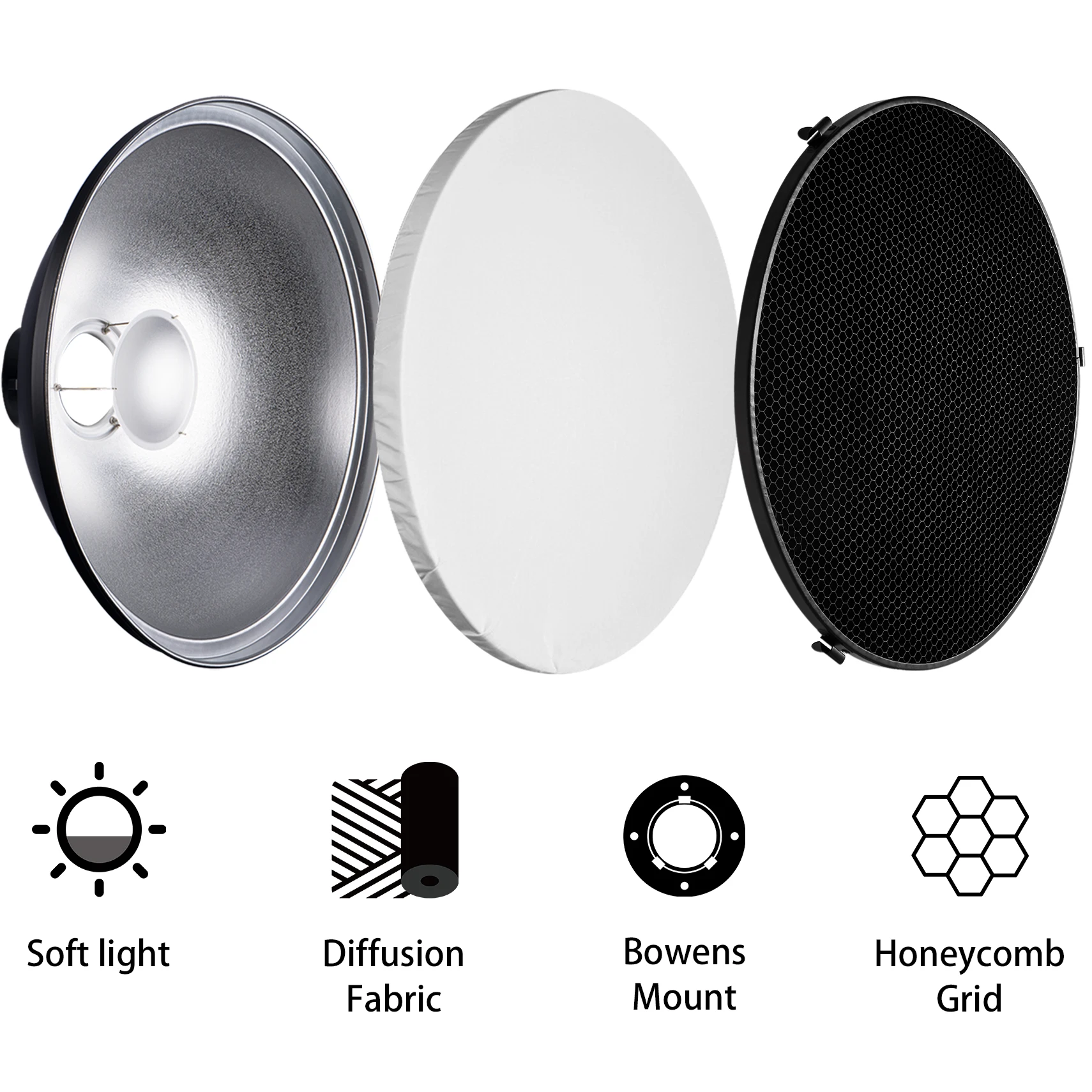 Reflektor Interior Selens 55cm - Photography Lighting Beauty Dish ulasan dan harga